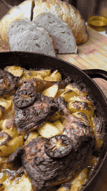 Греческие картофель с курицей и лимоном